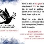 Donează 2 % din venit pentru susținerea activității social-filantropice a Bisericii Ortodoxe din Moldova